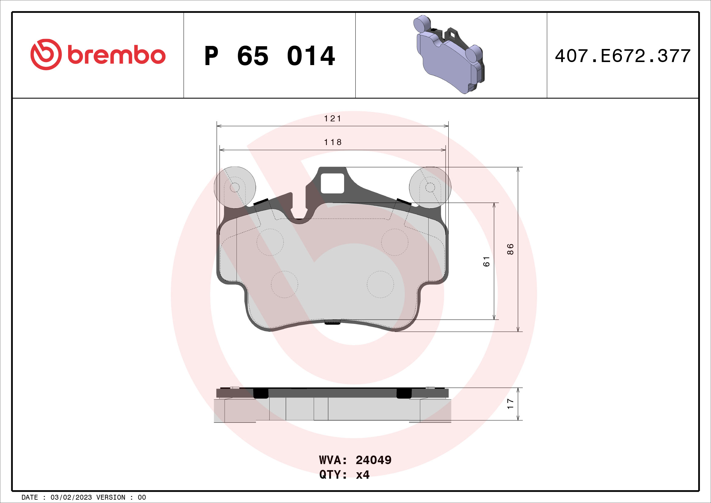 Remblokset Brembo P 65 014