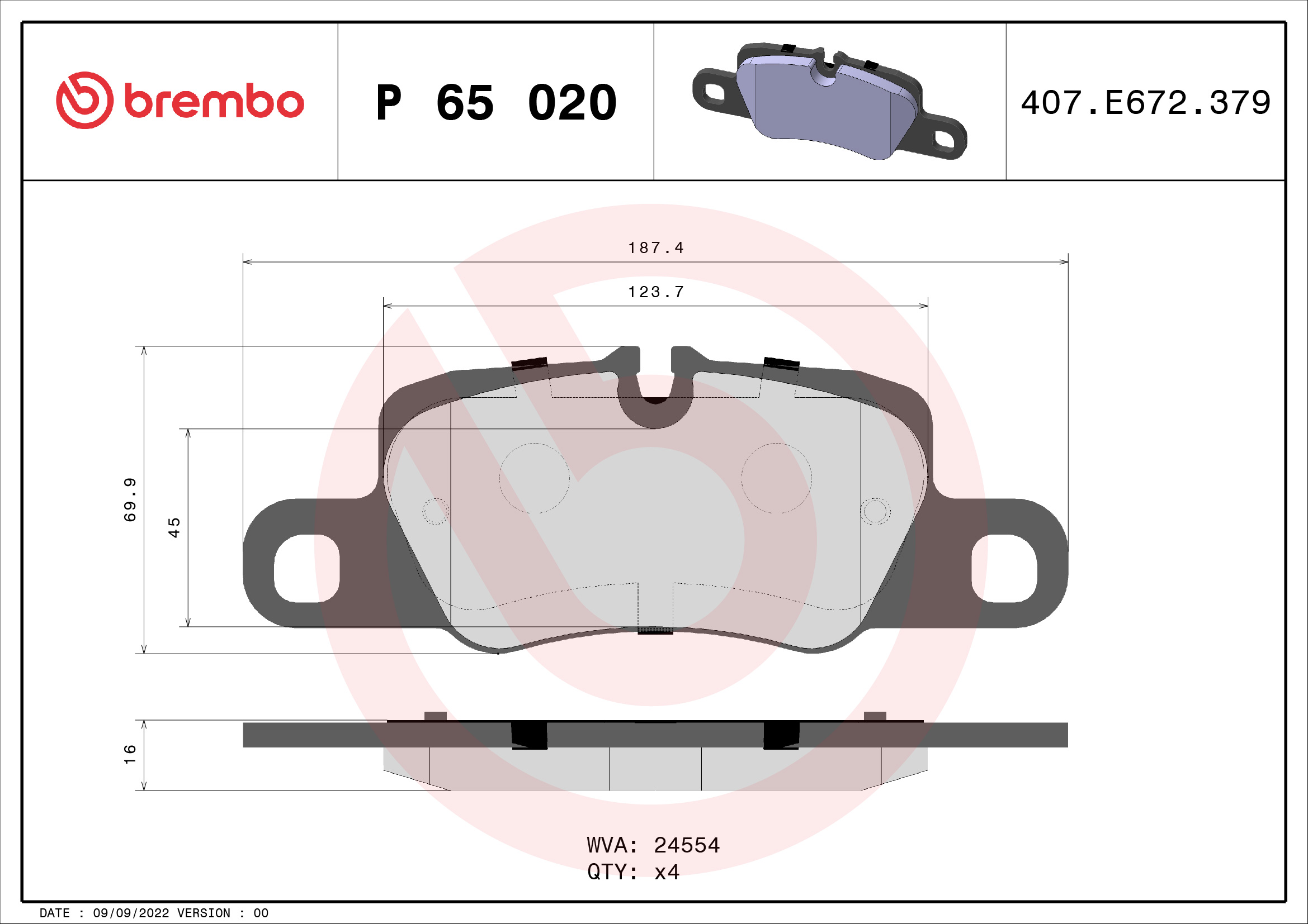 Remblokset Brembo P 65 020