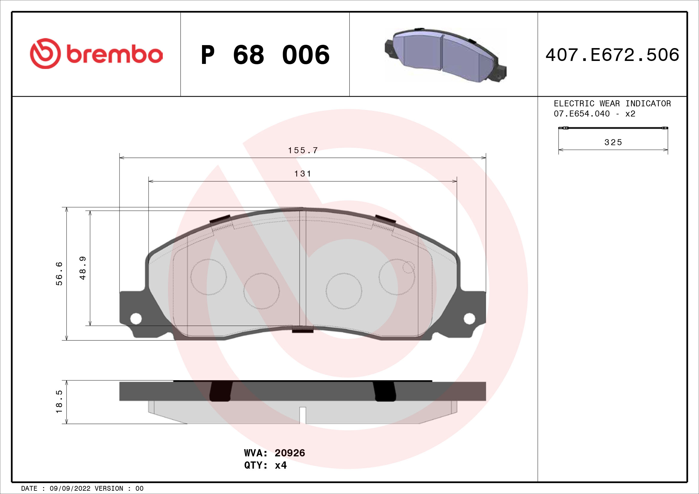 Remblokset Brembo P 68 006