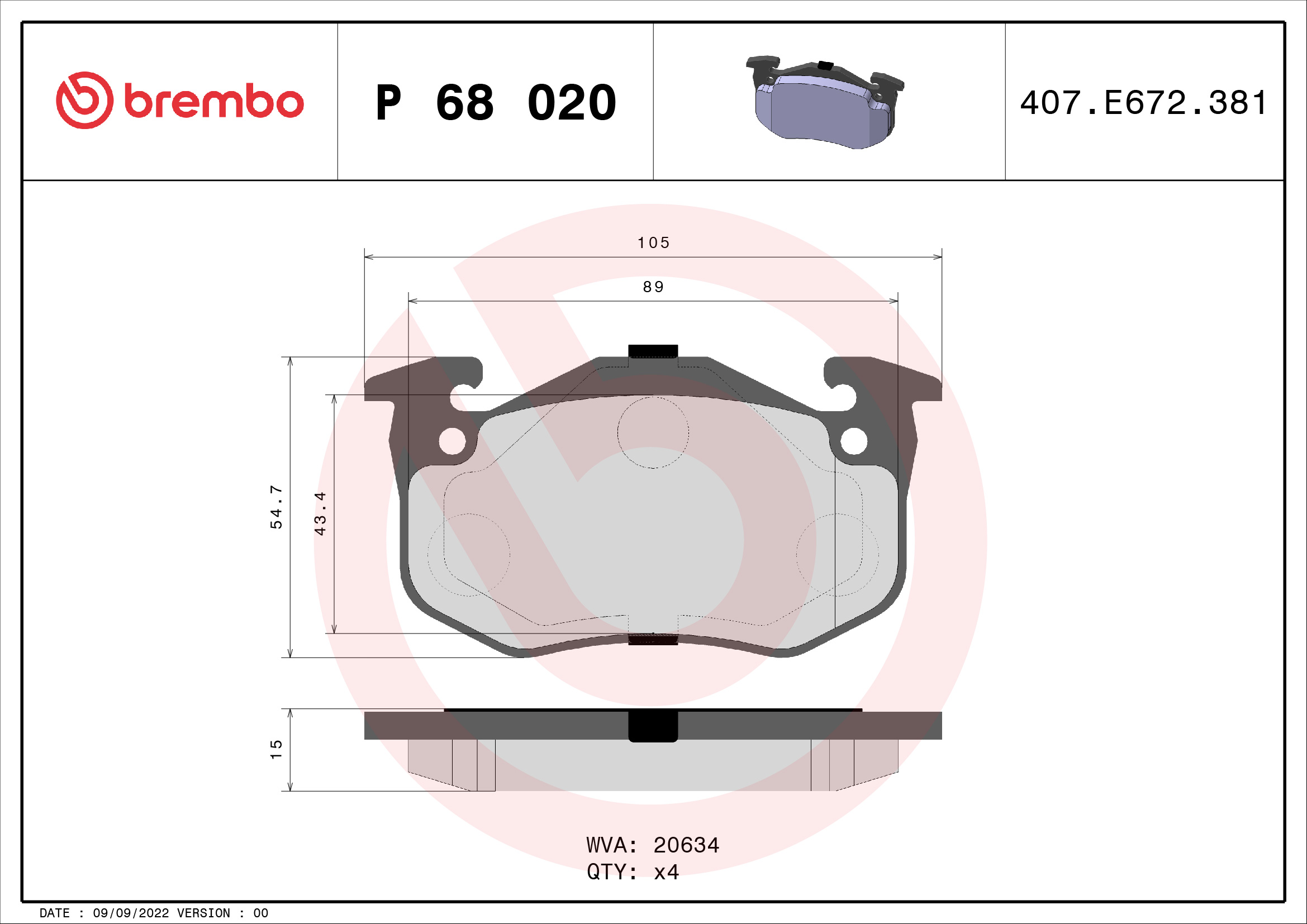 Remblokset Brembo P 68 020