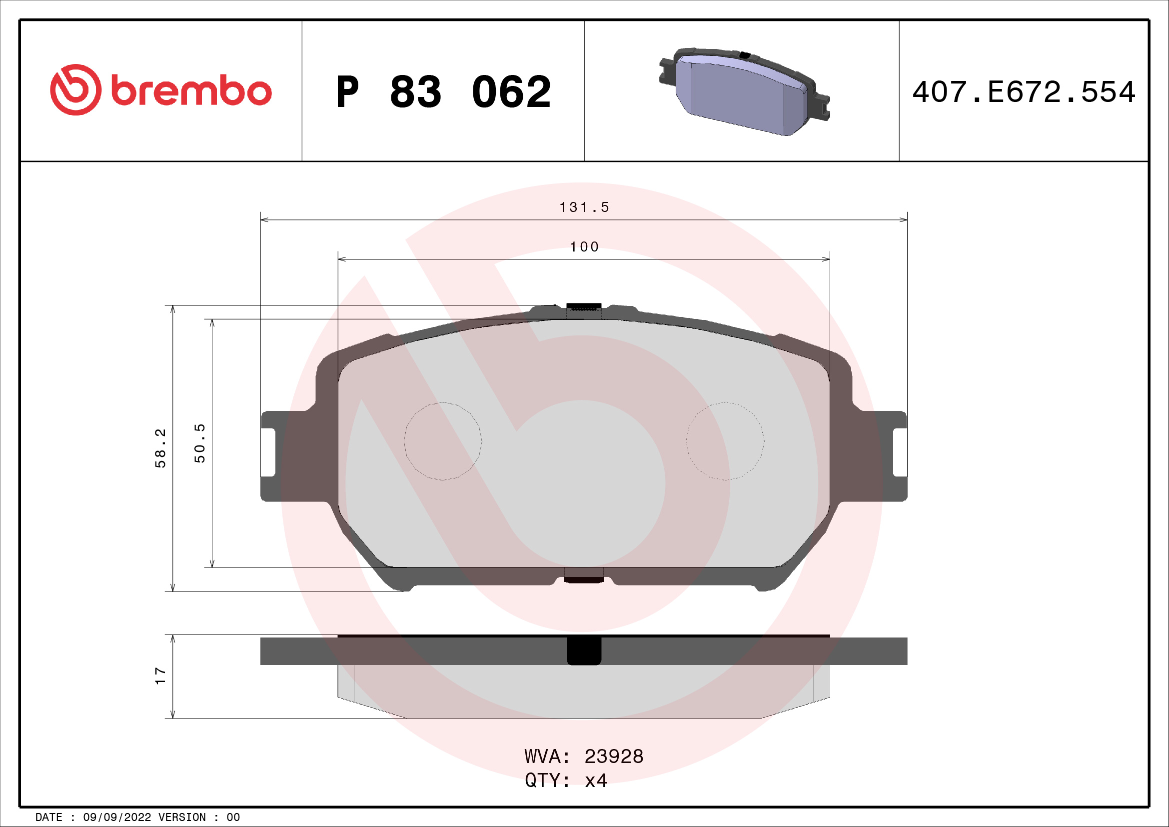 Remblokset Brembo P 83 062