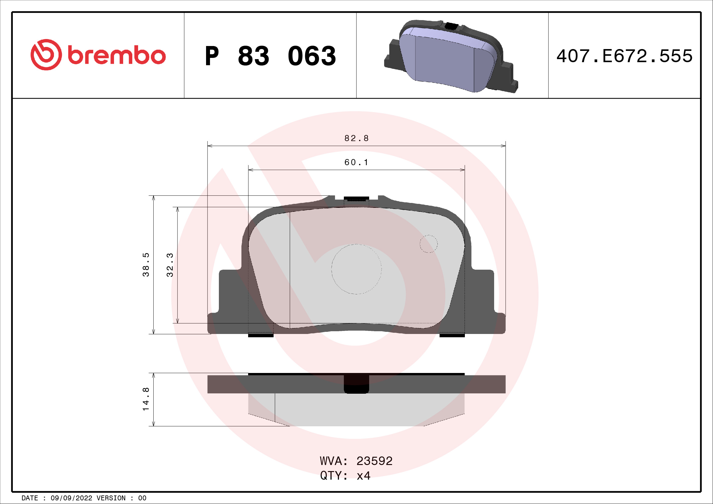 Remblokset Brembo P 83 063