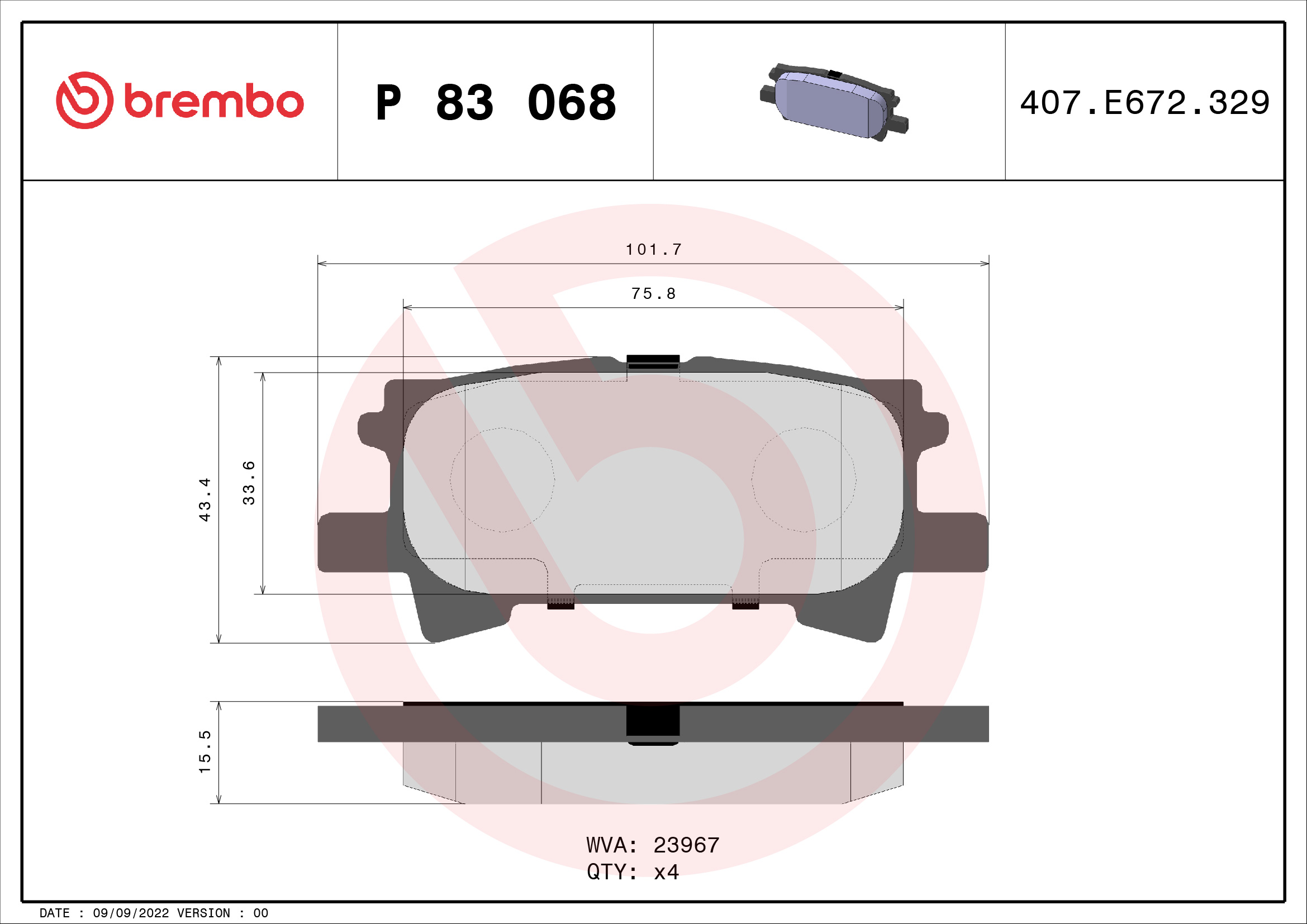 Remblokset Brembo P 83 068