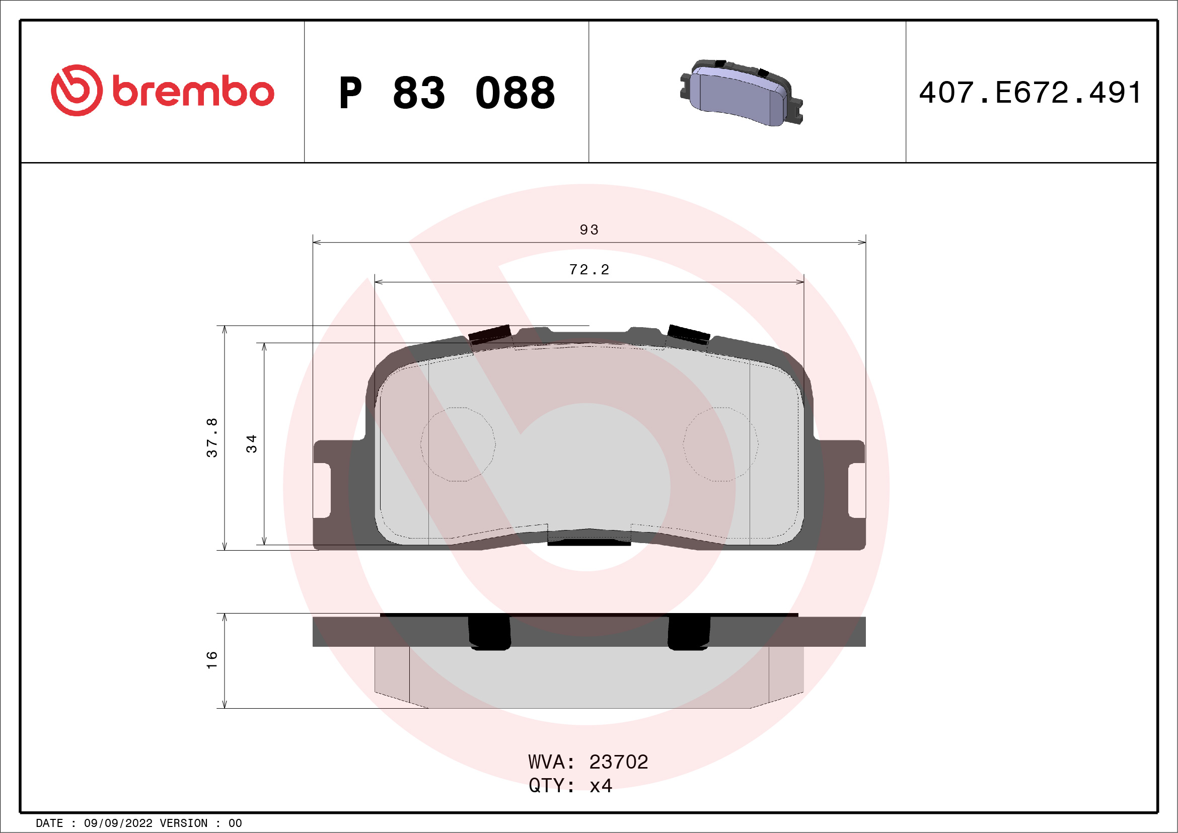 Remblokset Brembo P 83 088