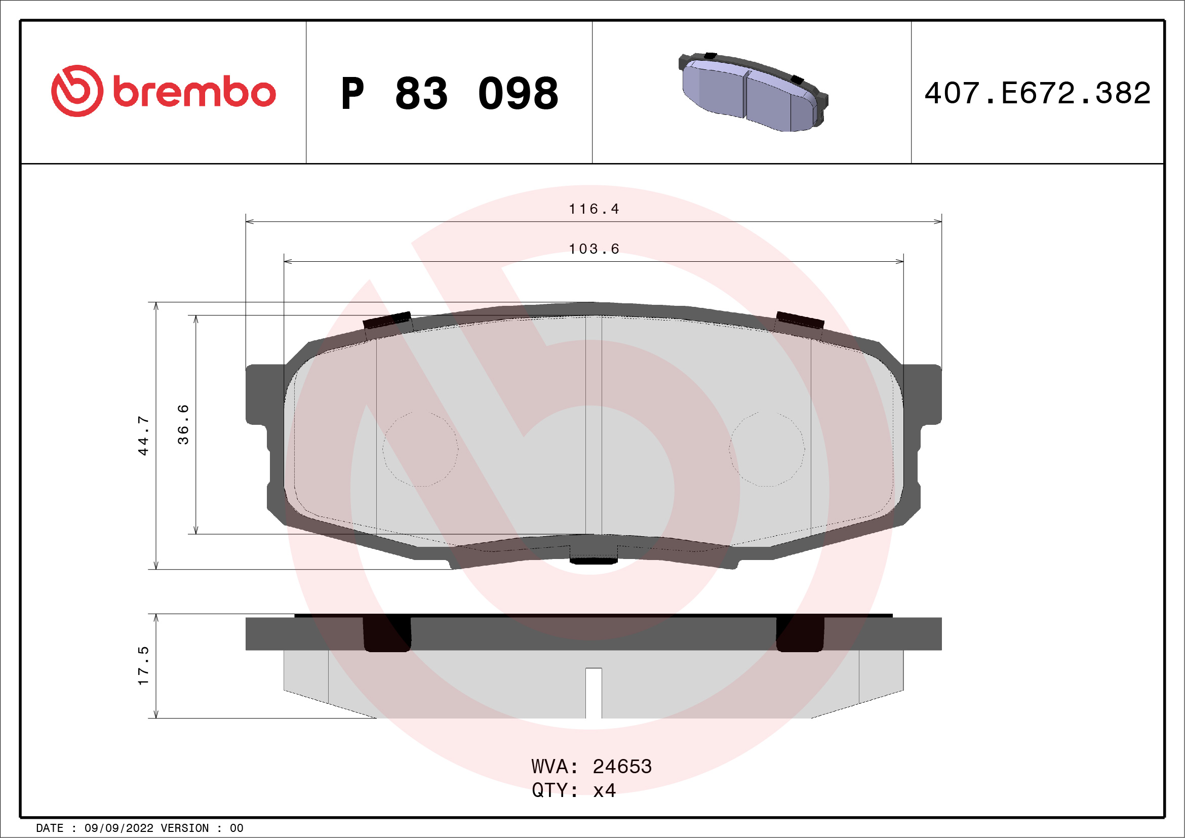 Remblokset Brembo P 83 098