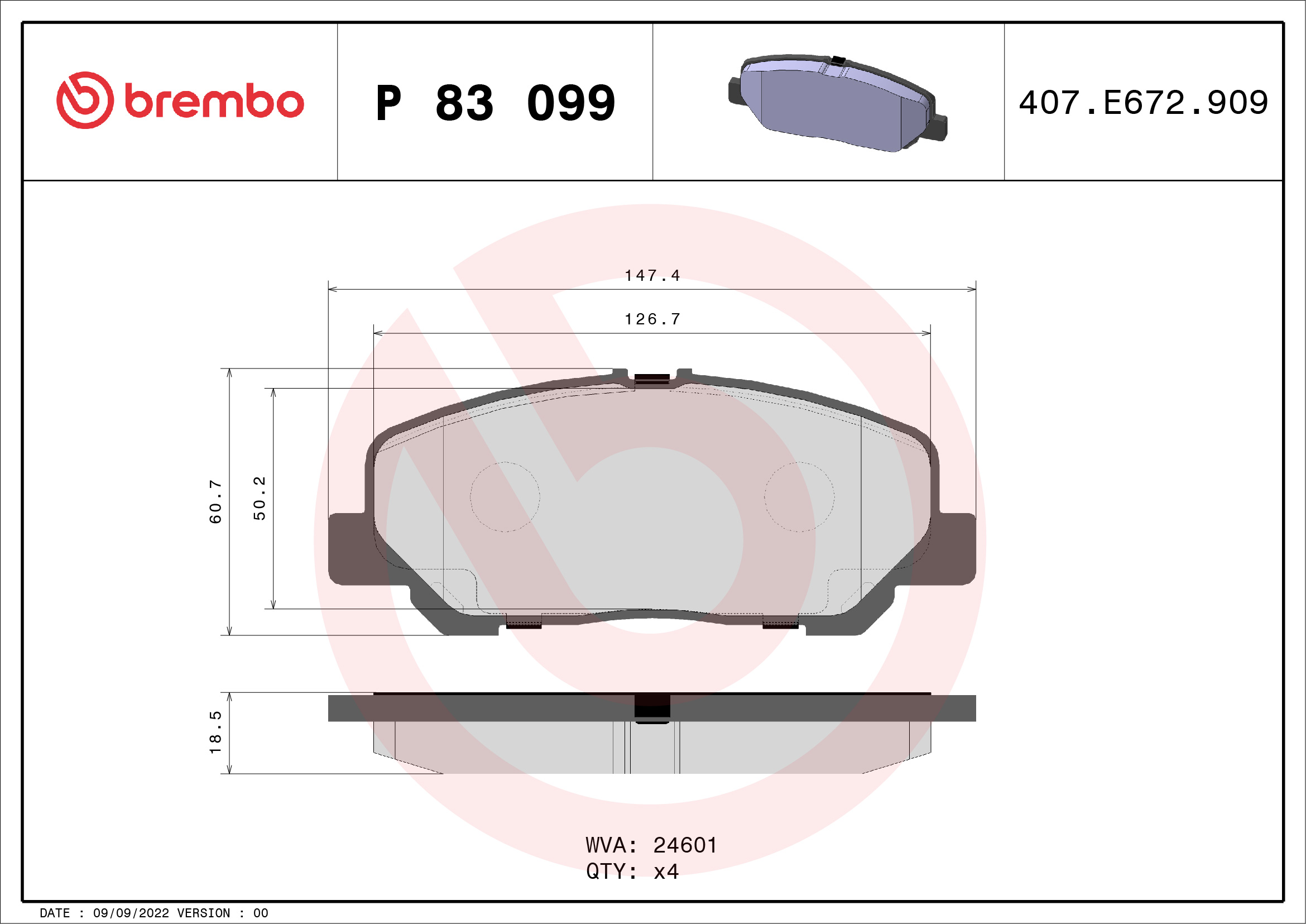 Remblokset Brembo P 83 099