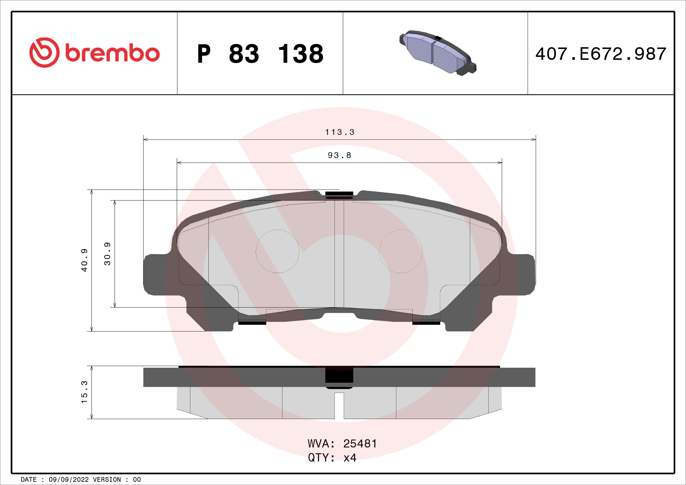 Remblokset Brembo P 83 138