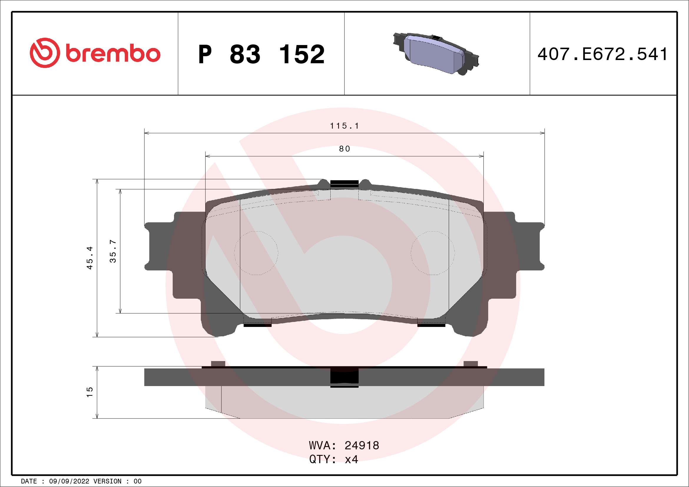 Remblokset Brembo P 83 152