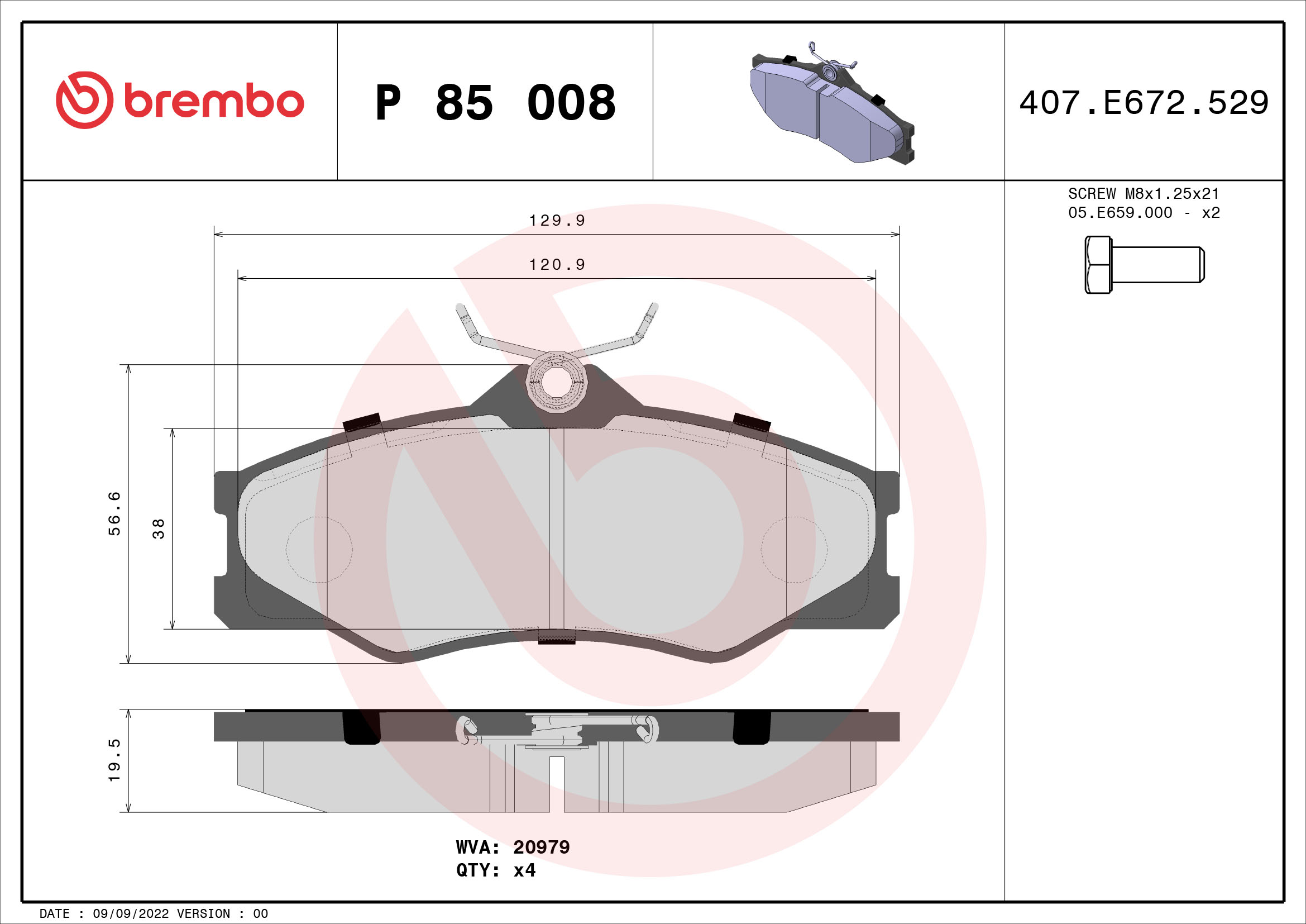 Remblokset Brembo P 85 008