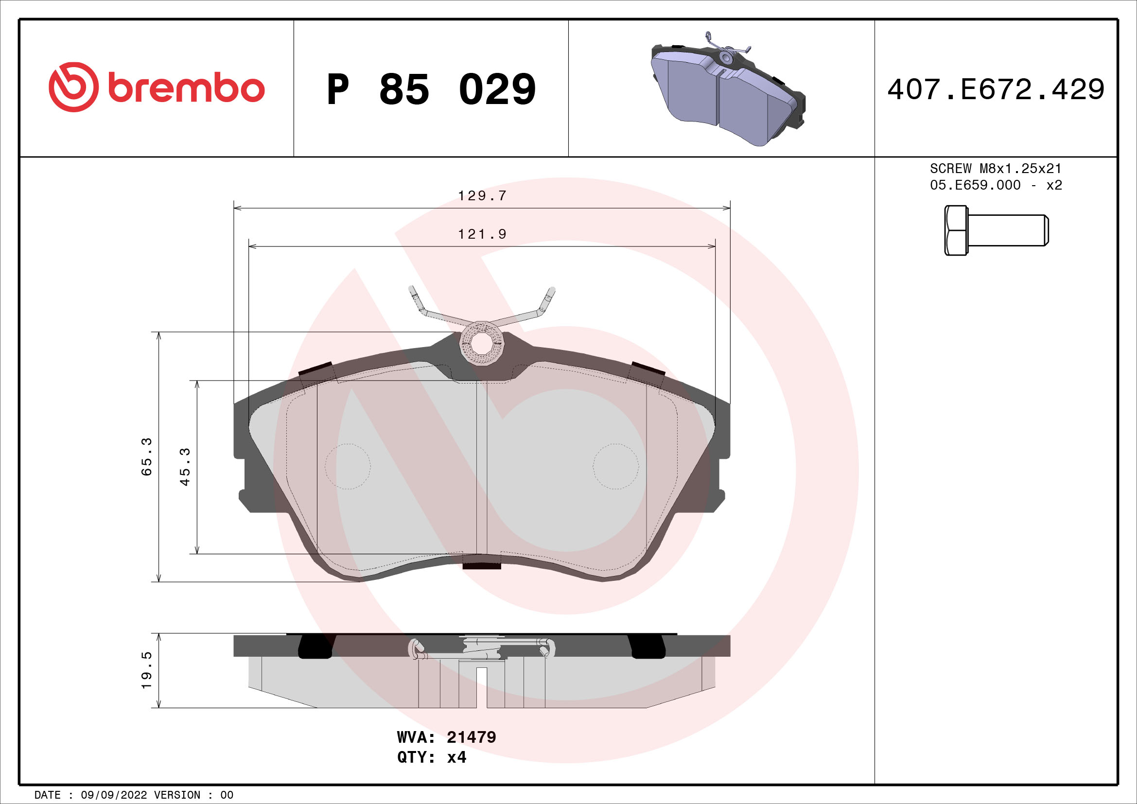 Remblokset Brembo P 85 029