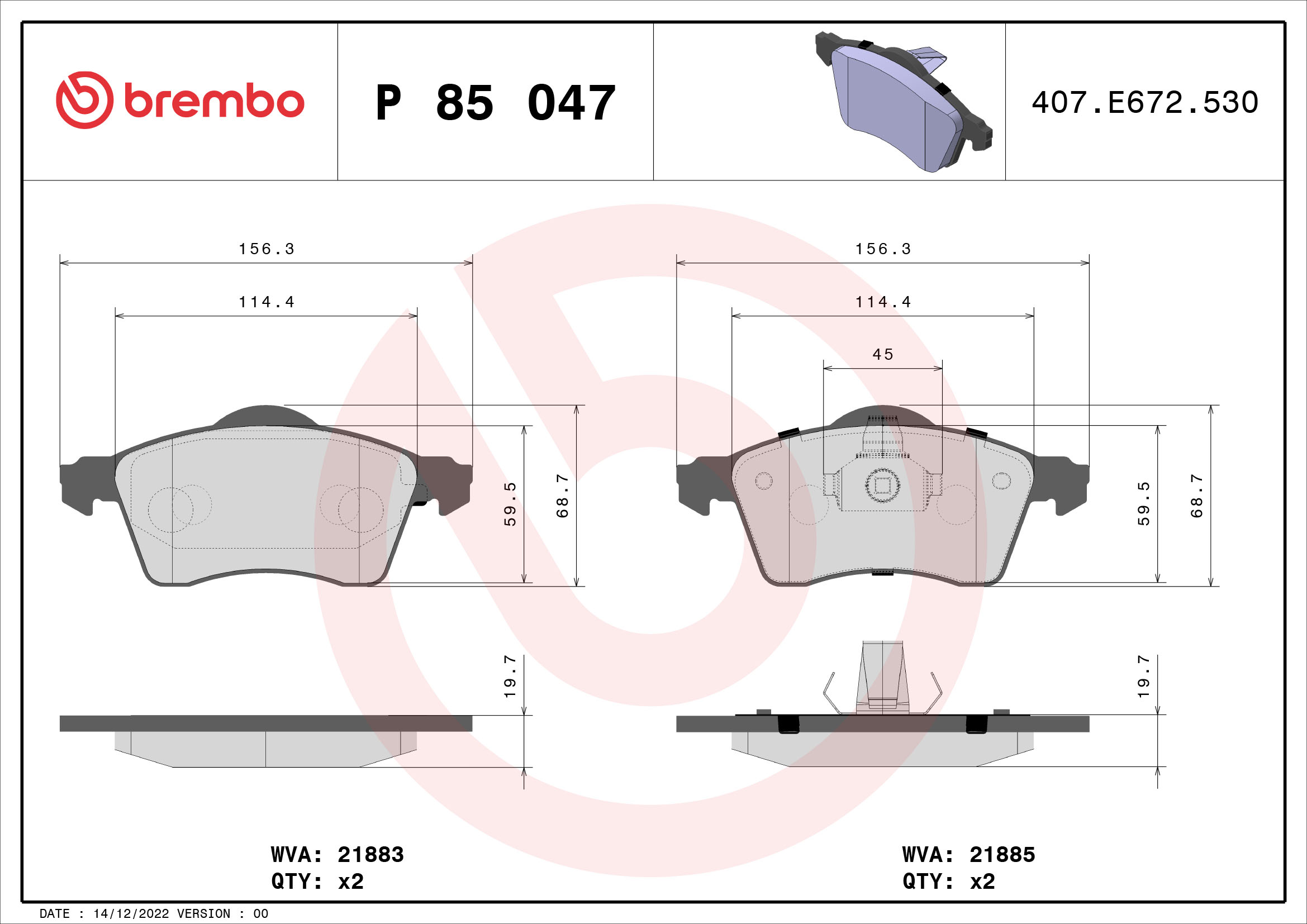 Remblokset Brembo P 85 047