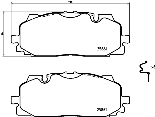 Remblokset Brembo P 85 165X