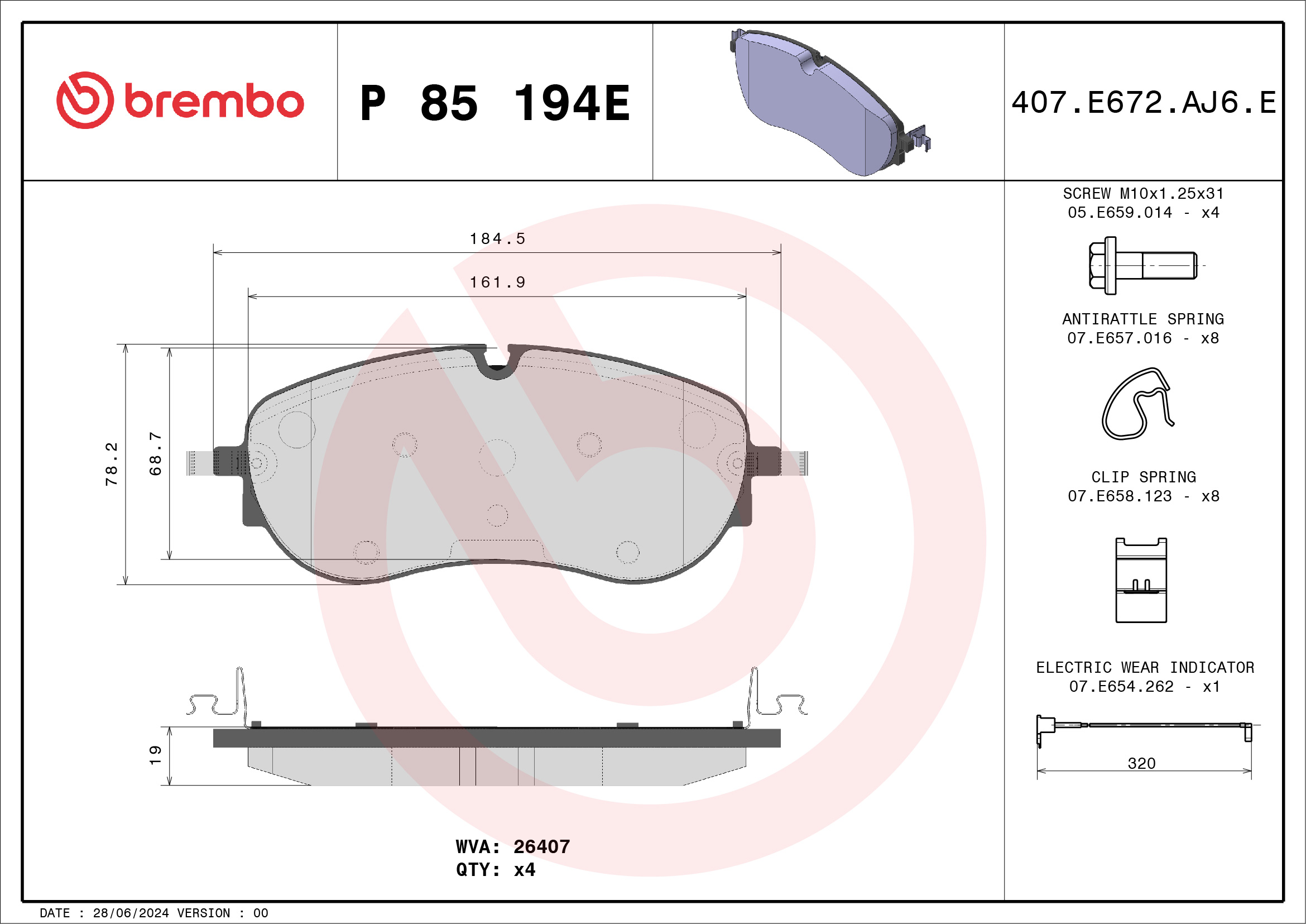 Remblokset Brembo P 85 194E