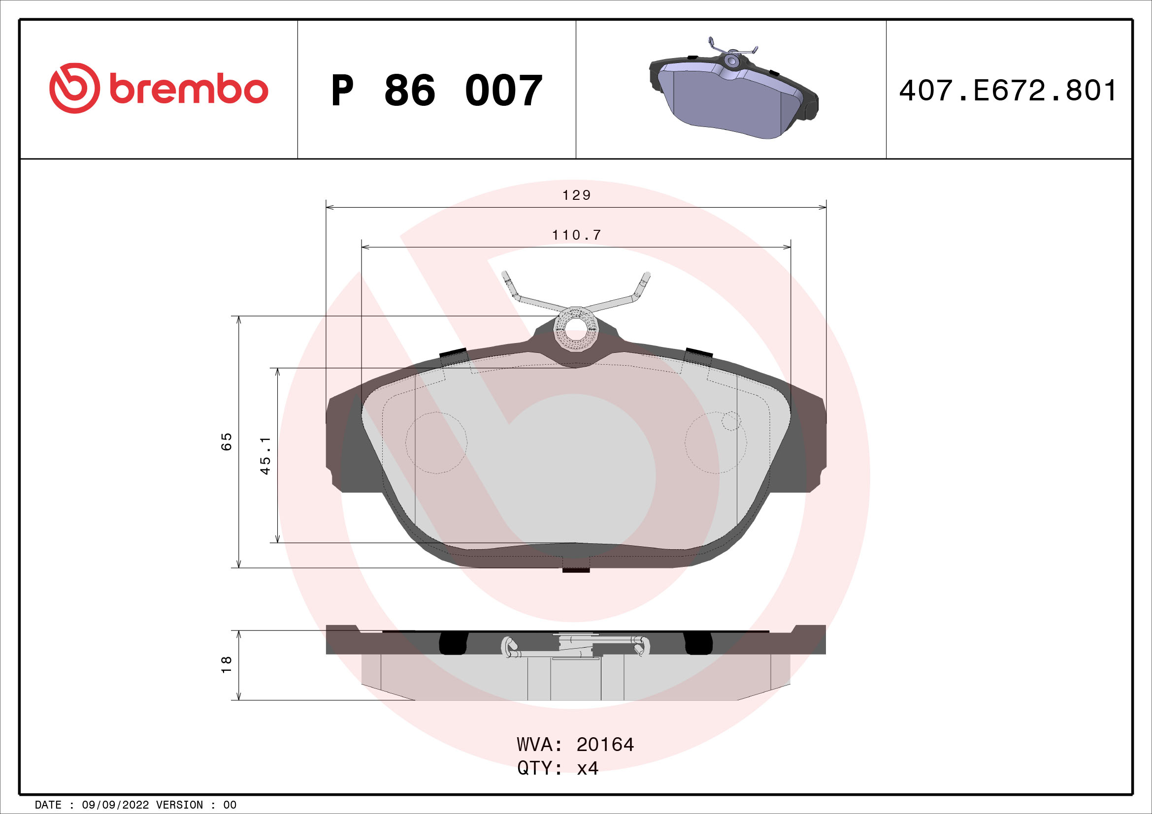 Remblokset Brembo P 86 007