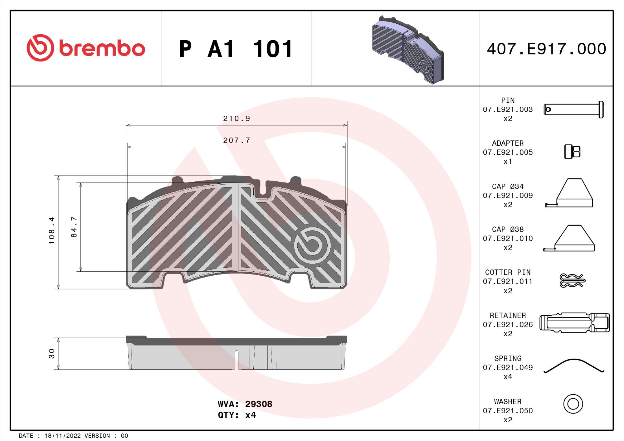 Remblokset Brembo P A1 101