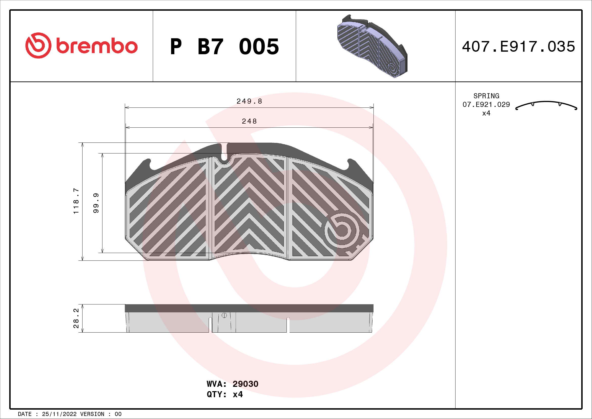 Remblokset Brembo P B7 005