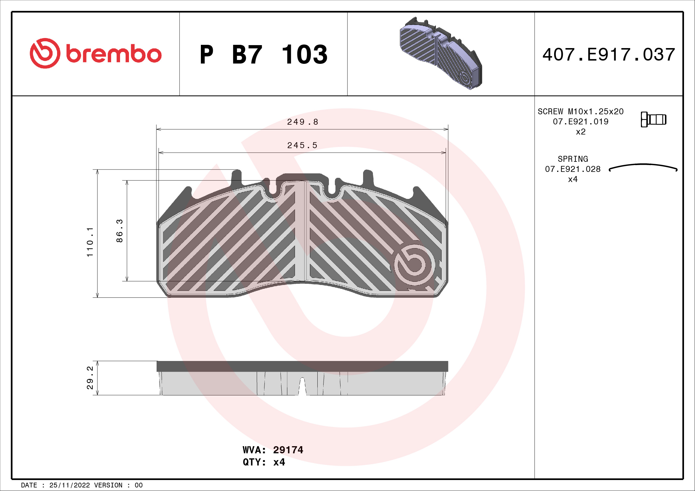 Remblokset Brembo P B7 103