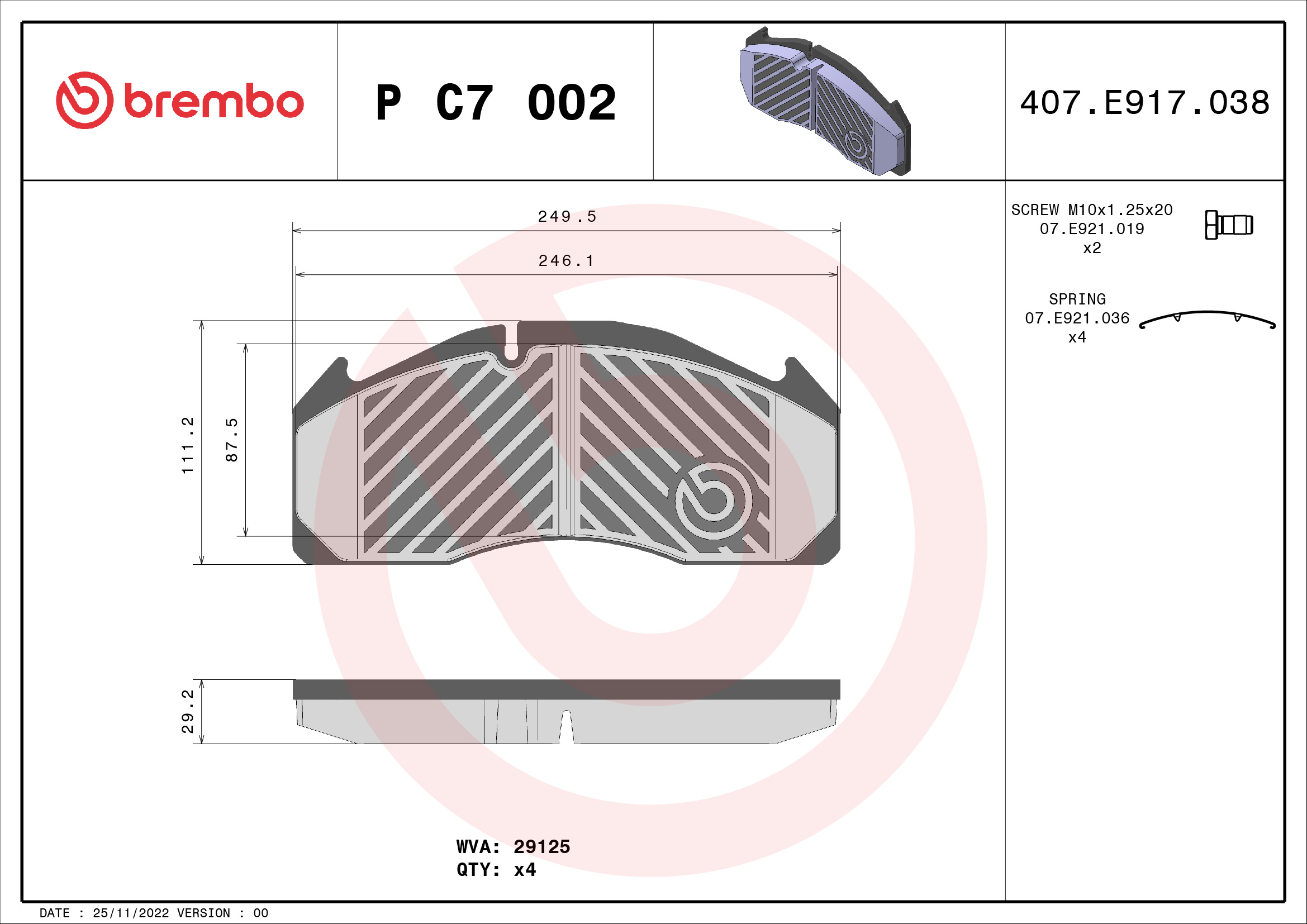 Remblokset Brembo P C7 002