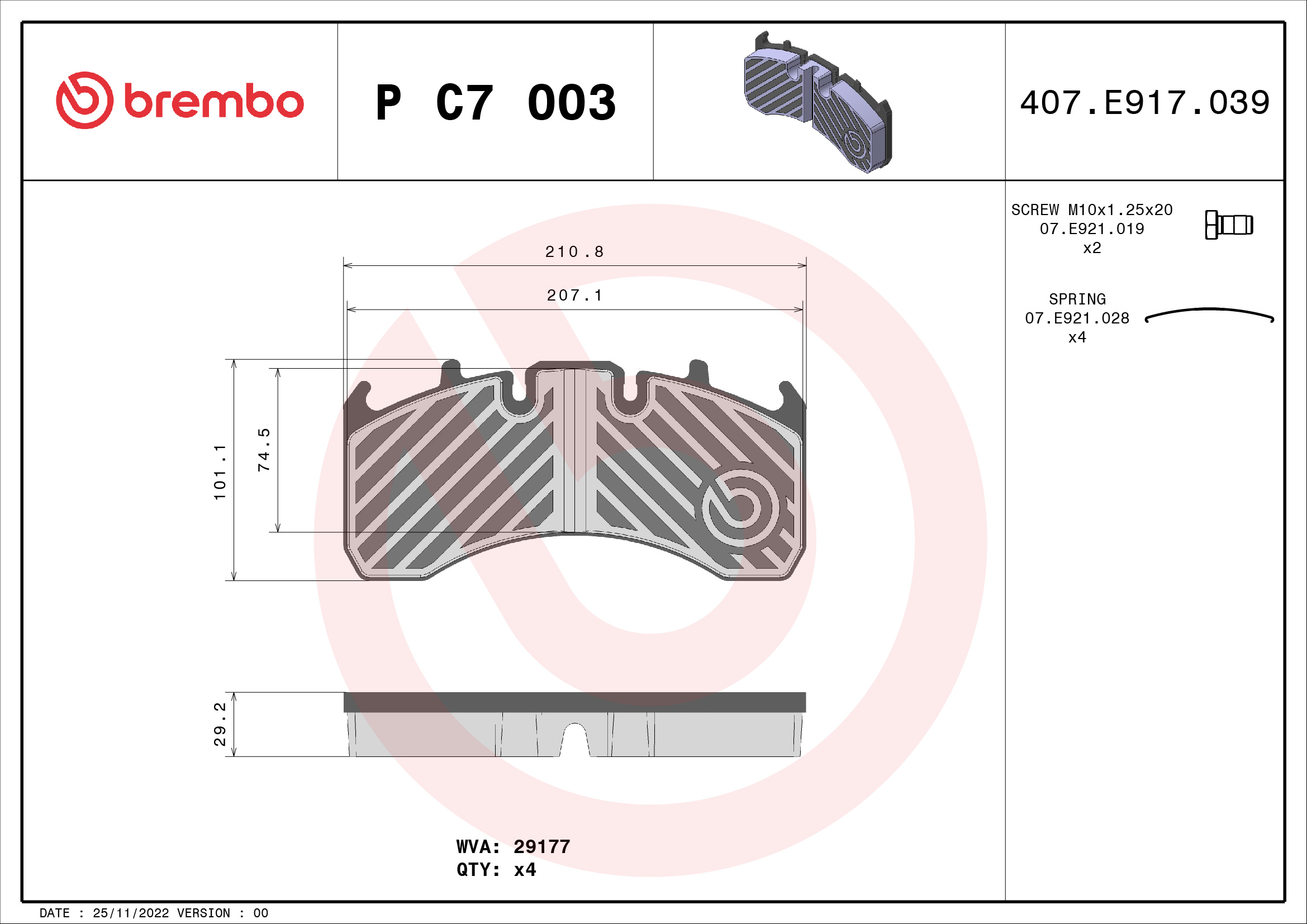 Remblokset Brembo P C7 003