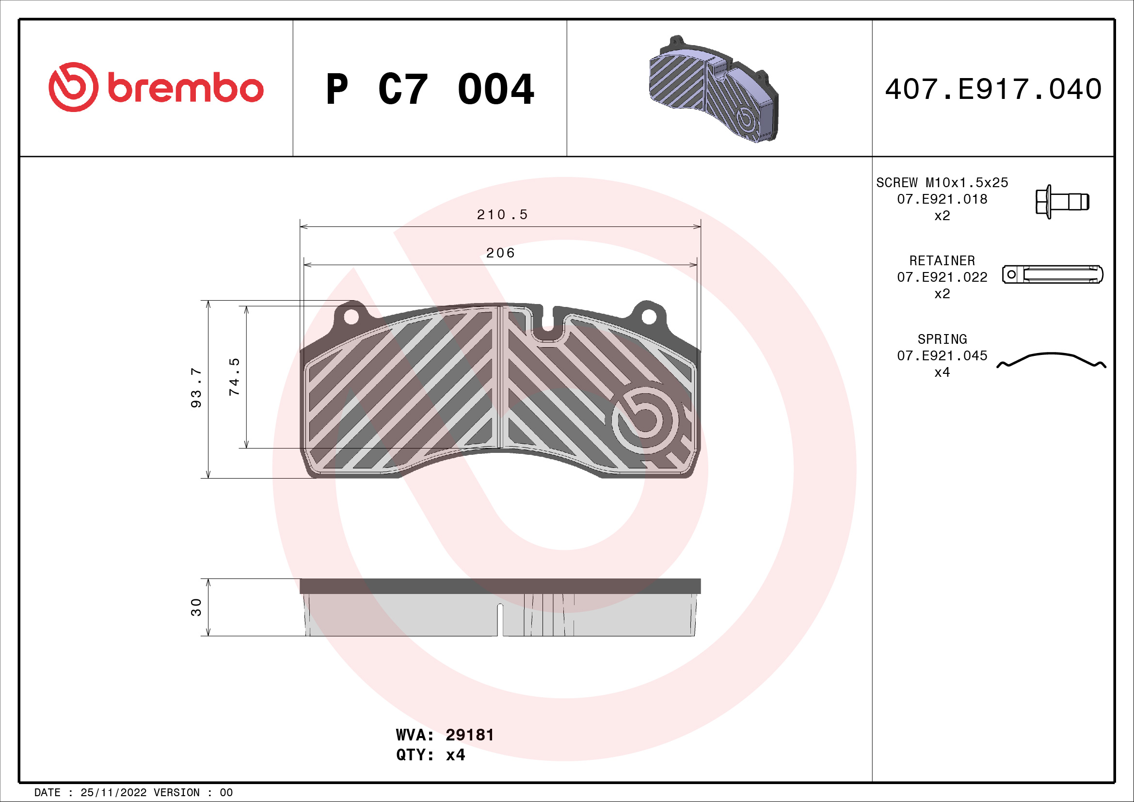 Remblokset Brembo P C7 004