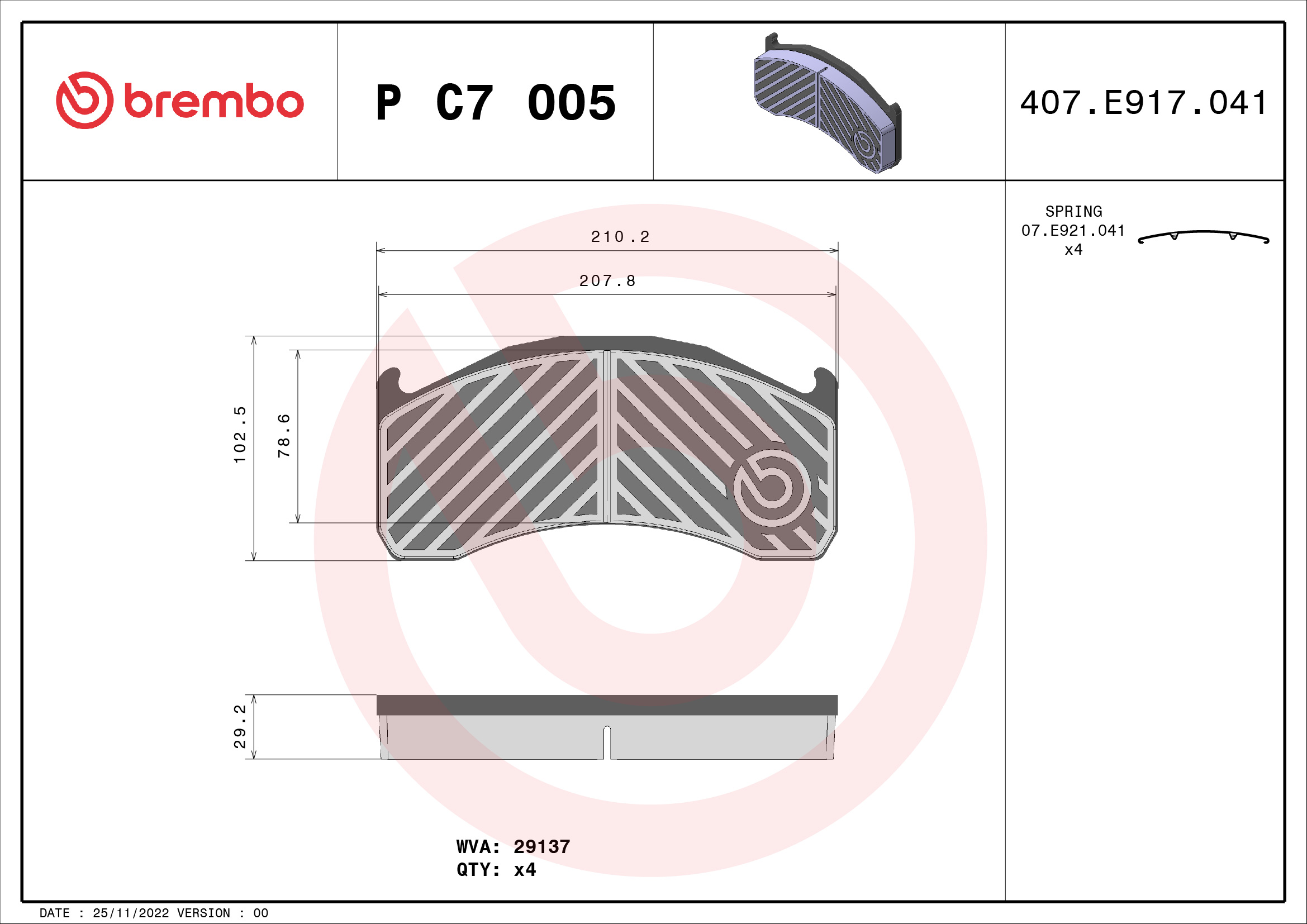 Remblokset Brembo P C7 005