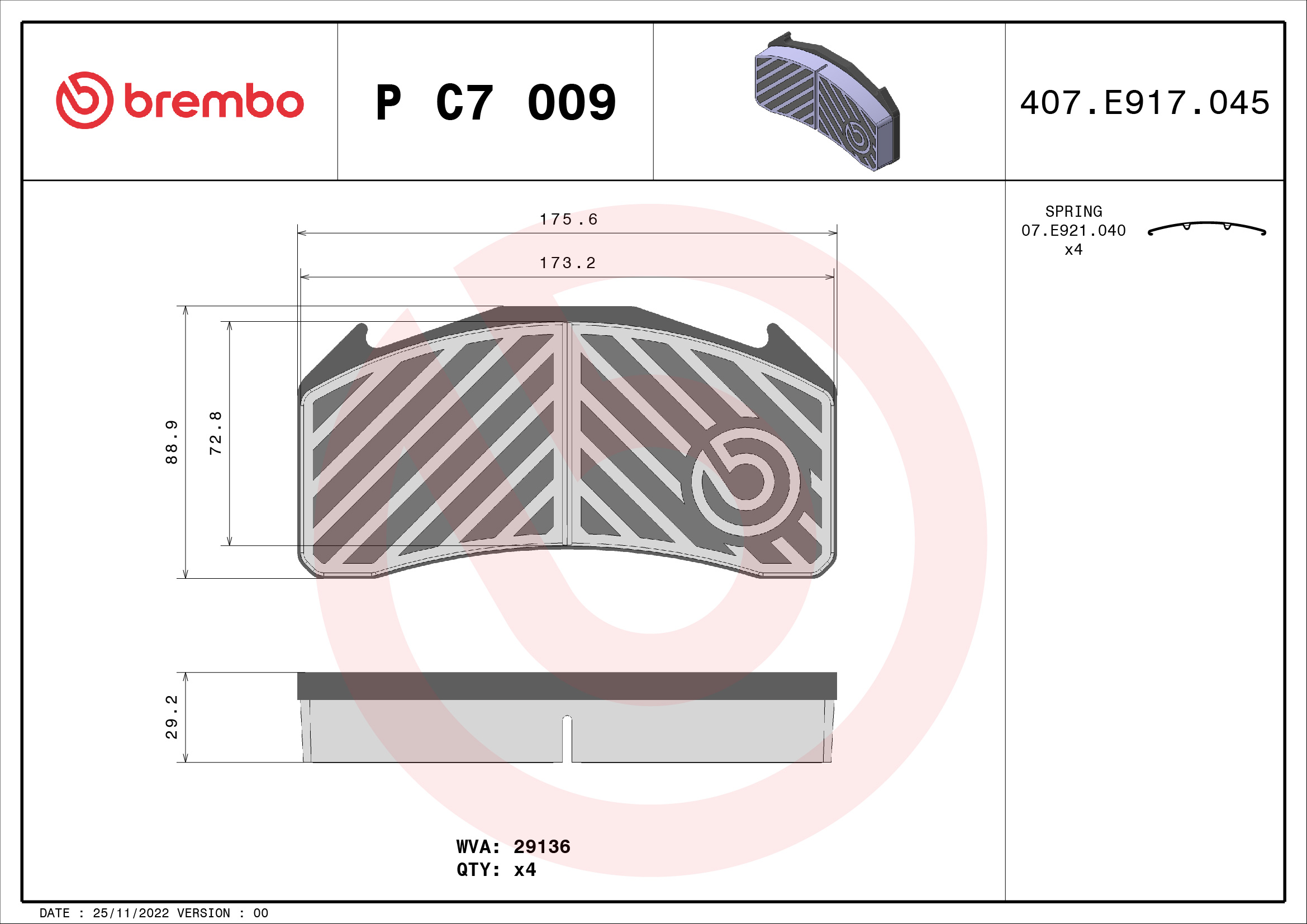 Remblokset Brembo P C7 009