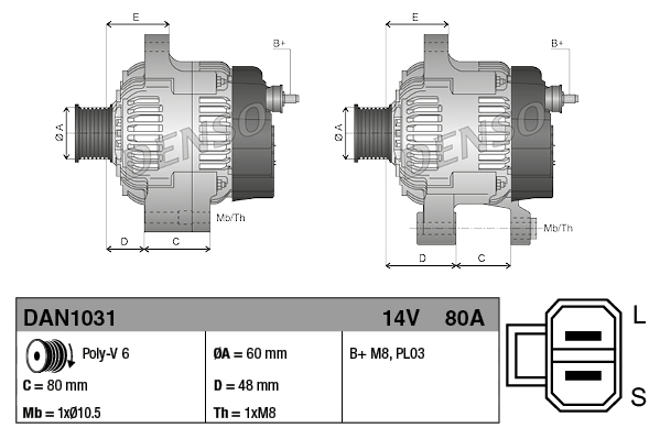 Denso Alternator/Dynamo DAN1031