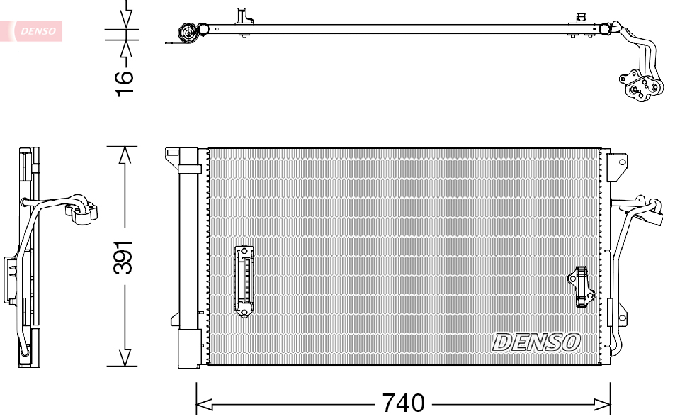 Airco condensor Denso DCN02027