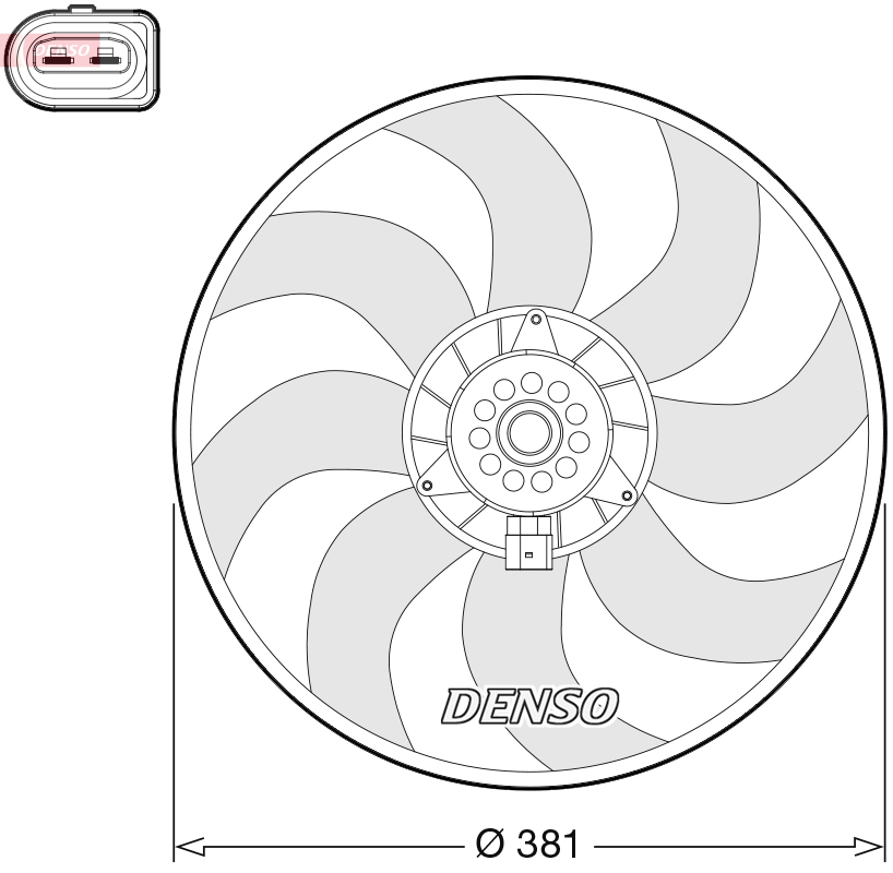 Ventilatorwiel-motorkoeling Denso DER02006