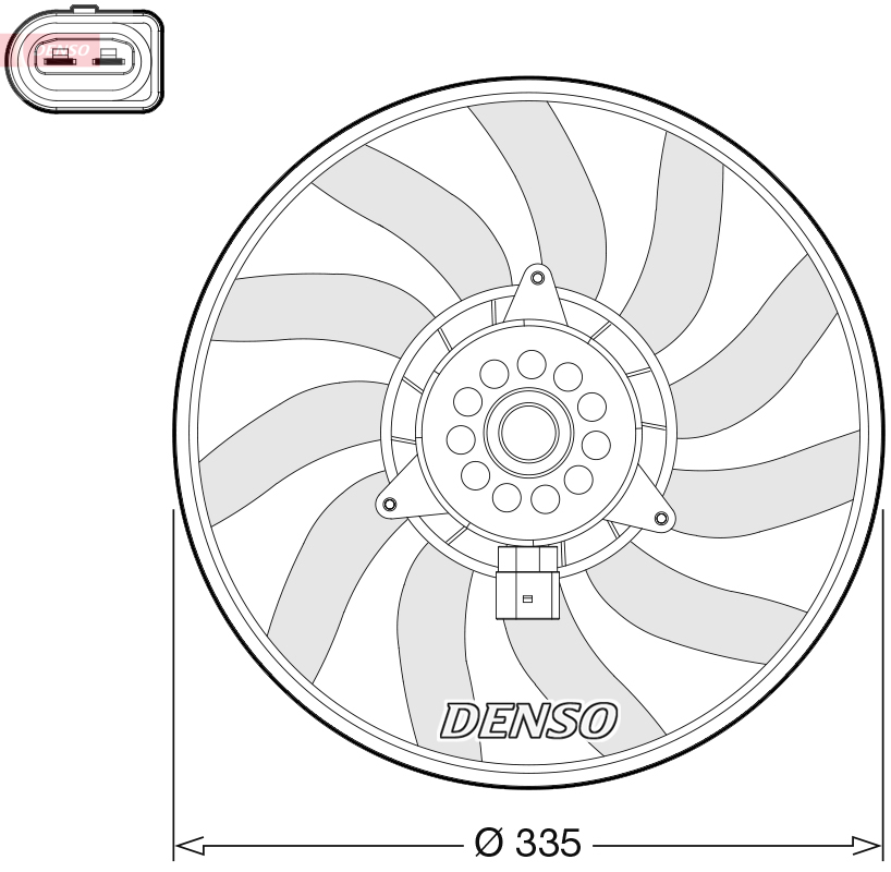 Ventilatorwiel-motorkoeling Denso DER02008