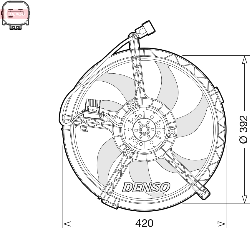 Ventilatorwiel-motorkoeling Denso DER05009