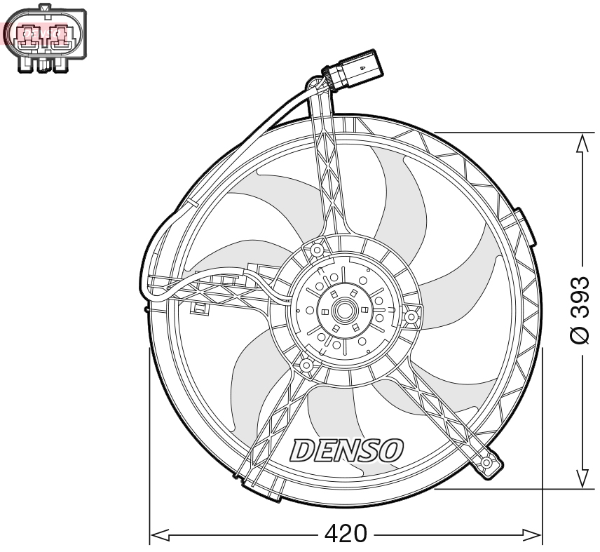 Ventilatorwiel-motorkoeling Denso DER05010