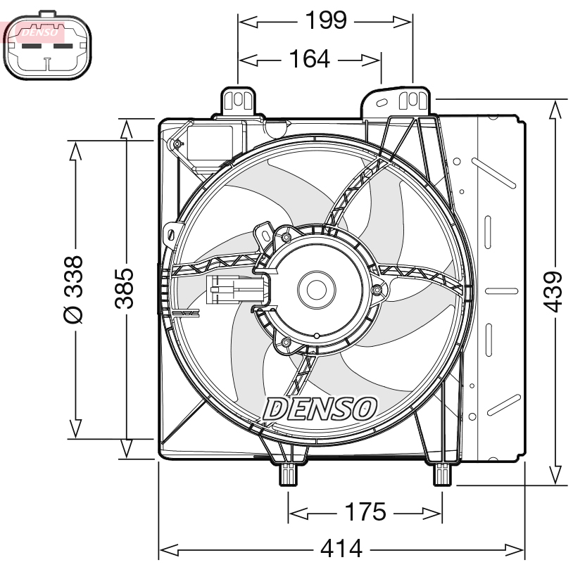 Ventilatorwiel-motorkoeling Denso DER07011