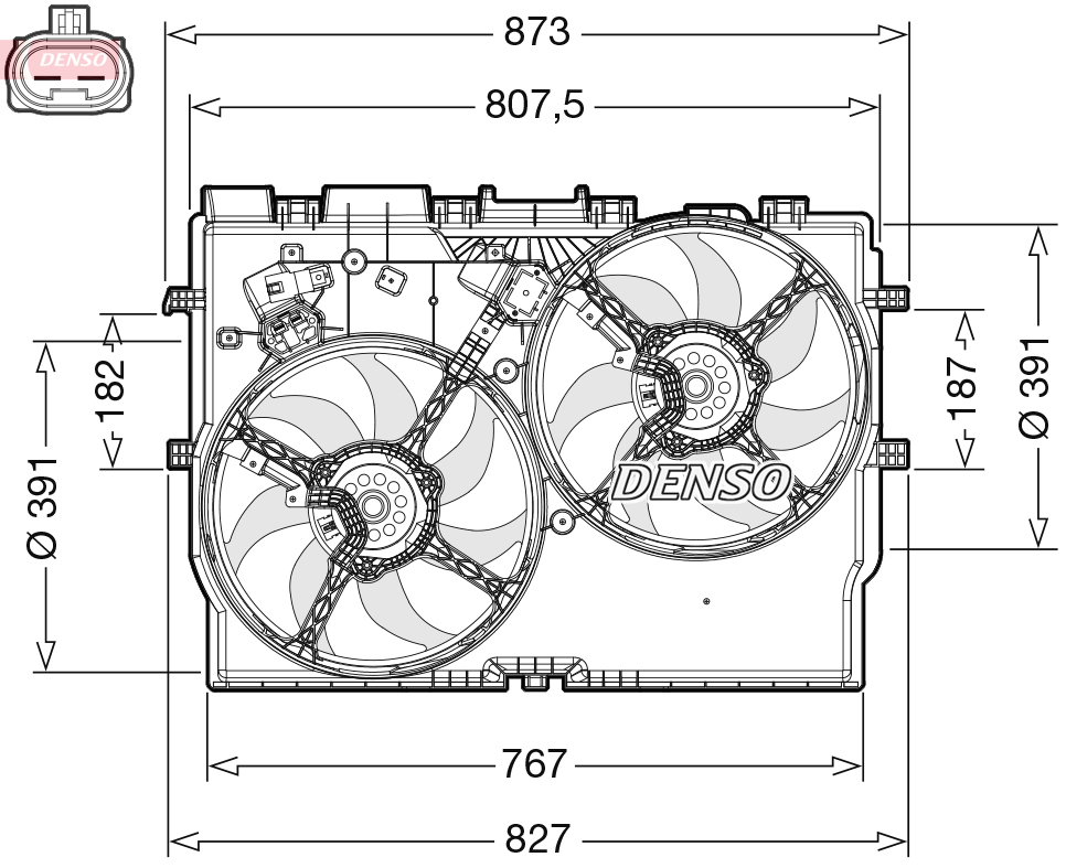 Ventilatorwiel-motorkoeling Denso DER09310