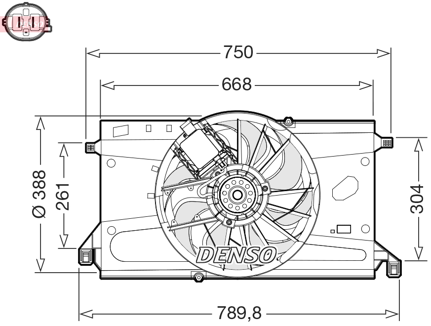 Ventilatorwiel-motorkoeling Denso DER10011