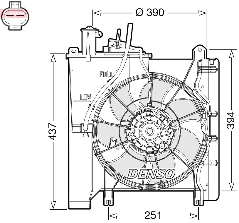 Ventilatorwiel-motorkoeling Denso DER21023