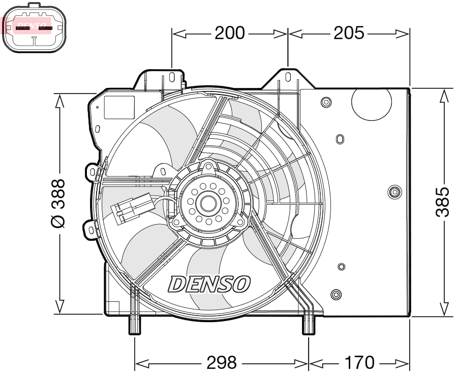 Ventilatorwiel-motorkoeling Denso DER21024