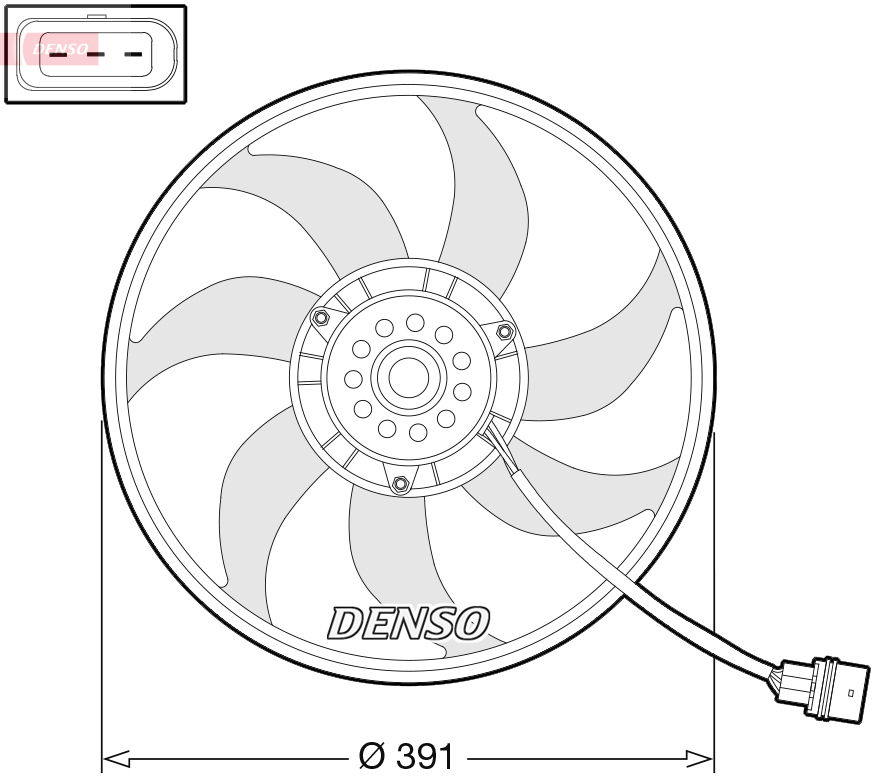 Ventilatorwiel-motorkoeling Denso DER32014