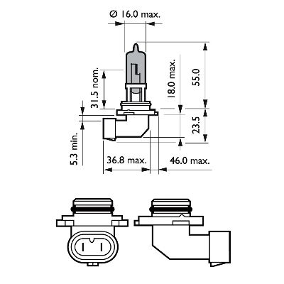 Philips Gloeilamp, koplamp 9006WVUB1