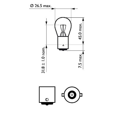 Philips Gloeilamp, achteruitrijlicht 12498LLECOB2