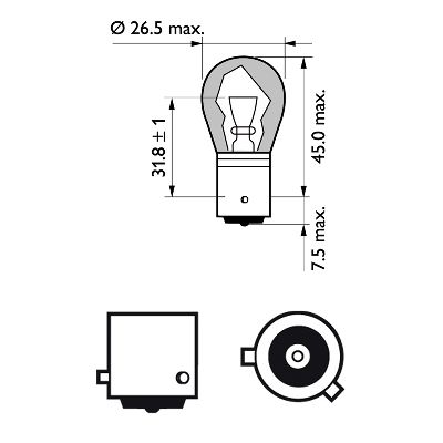 Philips Gloeilamp, knipper-/breedtelicht 12496SVB2