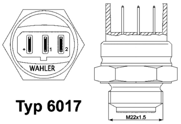 Temperatuurschakelaar Wahler 6017.95D