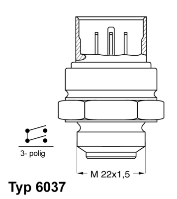 Temperatuurschakelaar Wahler 6037.81D