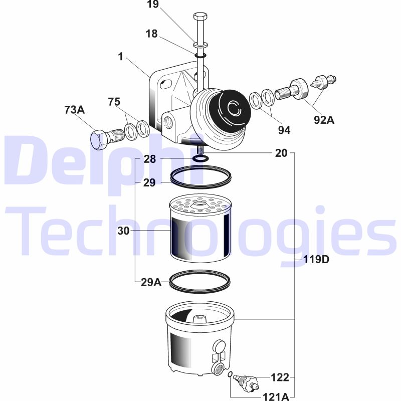 Brandstoffilter Delphi Diesel 6260B640B