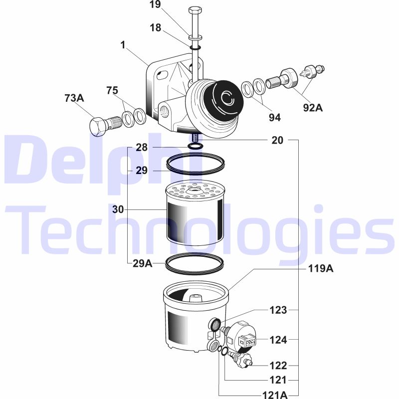 Brandstoffilter Delphi Diesel 6260B641B