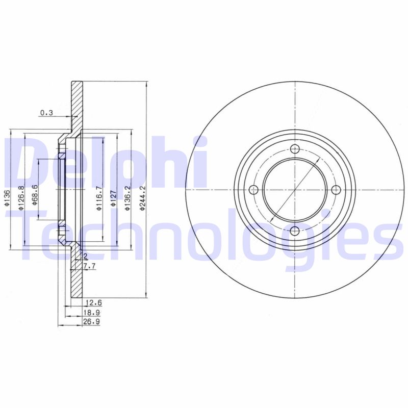 Remschijven Delphi Diesel BG2061