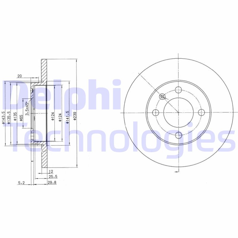 Remschijven Delphi Diesel BG2116C