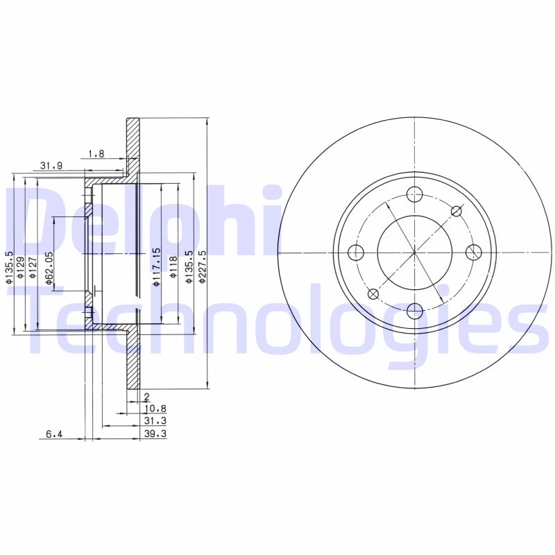 Remschijven Delphi Diesel BG2147