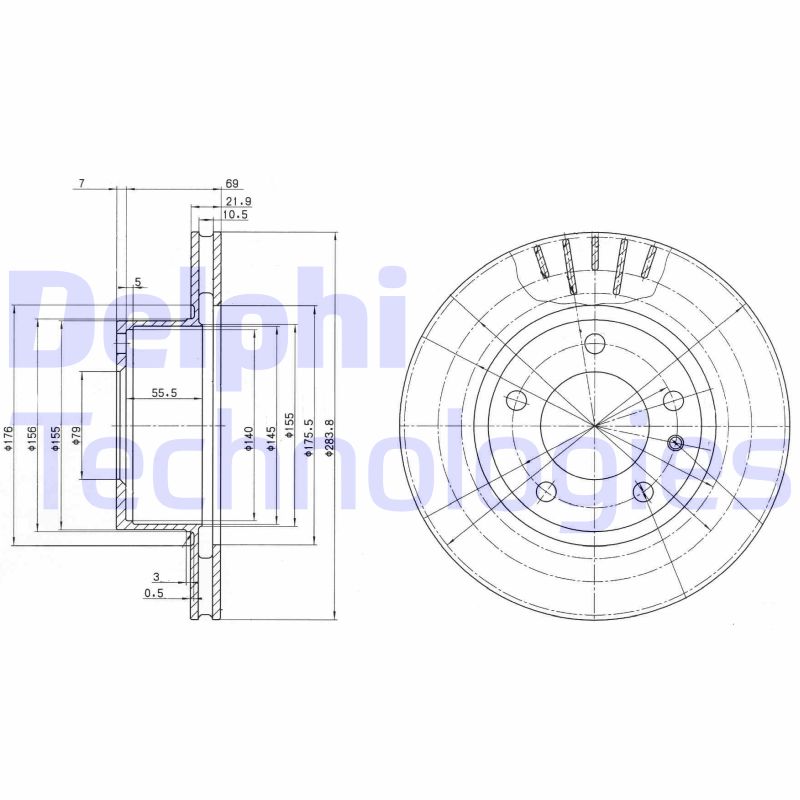 Remschijven Delphi Diesel BG2212