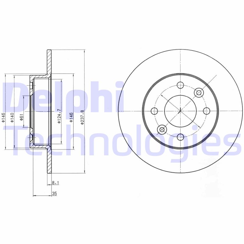 Remschijven Delphi Diesel BG2258